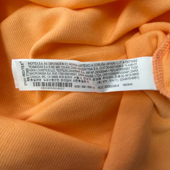 Zara Minimalist Peach Short Sleeve Knit Women Small S - Picture 5 of 9